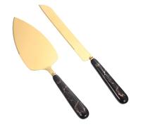 CRAFTHROU Set de Couteaux à Beurre et Spatule à Gâteau Créative en Acier Inoxydable Manche en Céramique, Facile à Nettoyer, Bord Dentelé, Cuisine et Quiches