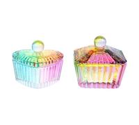 CRAFTHROU Tasse en Verre pour Nail Art 2 Pièces Couvercle, Coupe de Manucure Pratique en Verre, Accessoire Élégant pour Mélanger Liquides et Poudres Ongles