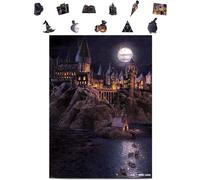 CRAFTHUB Harry Potter - Puzzle A3 Bateaux à Poudlard - Puzzle en bois pour adultes - 205 pièces de forme unique - Produit sous licence officielle - 27,4 x 37,8 cm