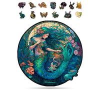 CRAFTHUB Puzzle en bois sirène rêveuse : plongez dans une aventure sous-marine magique/format A3, 27,7 x 27,7 cm