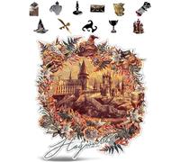 CRAFTHUB Puzzle Harry Potter - Château de Poudlard A3 - Puzzle en bois pour adultes - 155 pièces de forme unique - Produit sous licence officielle - 27,4 x 30,2 cm