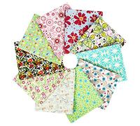 Craftido -43 Options- Paquets de Tissus de Quilting 100% Coton 10pcs Fat Quarters 18”x21” (46x53cm) -Poids Moyen 5.2oz- pour Quilting, Projet de Couture, Patchwork, DIY Bricolage - Flowers