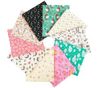 Craftido Lot de 10 Tissus Coton Fat Quarters 18”x21”(46x53cm) - Poids Moyen 145g - 100% Cton pour Quilting, Couture, Patchwork, DIY Fait à la Main - Day Dreaming