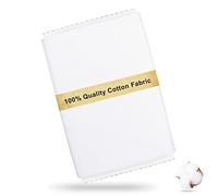 Craftido Tissu 100% Coton Oeko-Tex au mètre, 112cm Largeur x 274cm Extra Longue, Poids Moyen 145g, pour Matelassage, Couture, Confection de robes, Literie, Doublures, Loisirs Créatifs - White