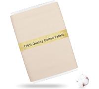 Craftido Tissu 100% Coton Oeko-Tex au mètre, 112cm Largeur x 274cm Extra Longue, Poids Moyen 145g, pour Matelassage, Couture, Confection de robes, Literie, Doublures, Loisirs Créatifs - Cream