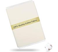Craftido Tissu 100% Coton Oeko-Tex au mètre, 112cm Largeur x 280cm Extra Longue, Poids Moyen 145g, pour Matelassage, Couture, Confection de robes, Literie, Doublures, Loisirs Créatifs - Ivory White
