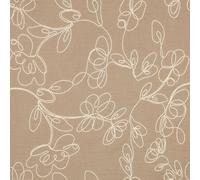 Craftine Tissu Double Gaze Blanc Ecloria sur Fond Beige - par 50 cm