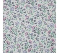 Craftine Tissu Double Gaze Fleurs Daisy Bleues sur Fond Blanc cassé - par 50 cm