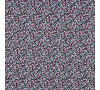 Craftine Tissu Matelassé Fleuris Bleu Digital Envers uni Noir - par 50 cm