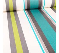 Craftine Tissu Toile enduite extérieure Dralon Enduit Mentoue sur Fond Bleu Lagon - par 50 cm
