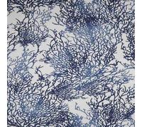 Craftine Tissu Toile Savoie Enduit Bleu Indigo Calédonie sur Fond Blanc - par 50 cm
