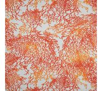 Craftine Tissus Toile Savoie Orange Calédonie sur Fond Blanc - par 50 cm