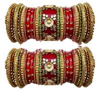 Crafting with love a beautiful coloré bracelet set / chura for bridal / woman , taille : 2,8, One Size, Acrylique, Oxyde de zirconium