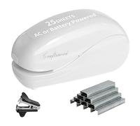 Craftinova Agrafeuse électrique, y compris 2000 agrafes et 1 extracteur d'agrafes, adaptée pour la taille de la paume et un grand confort, capacité de 25 feuilles, adaptateur secteur ou alimentation