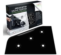 Craftit Edibles - Housse personnalisable pour poêle à gaz - Découpe à la maison pour un ajustement parfait - Pour brûleurs à gaz - Silicone et fibre de verre - Facile à nettoyer - Noir