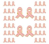 CRAFTMELODY 40 broche de Sensibilisation au Cancer du Sein en Émail Rose avec Ruban Rose pour Robe Costume Accessoires de Costume