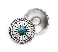 Craftmemore décoratifs Concho imitation turquoise Navajo indien Fleur Charm Boutons Artisanat du cuir à vis 1 3/40,6 cm 2 pcs Chs59 1 inch Argenté