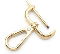 CRAFTMEMORE Lot de 2 fermoirs pivotants amovibles avec barre à vis VT493 pour sangle de sac (3,8 cm, doré)