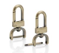 CRAFTMEMORE Lot de 2 fermoirs pivotants amovibles avec barre à vis VT99 pour sangle de sac (3,8 cm, laiton brossé)