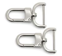 CRAFTMEMORE Lot de 2 mousquetons amovibles avec barre à vis VT99 - Matériel de remplacement pour sangle de sac (2,5 cm, argent)