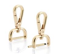 CRAFTMEMORE Lot de 2 mousquetons amovibles avec fermoir à vis VT493 (3,8 cm, doré)