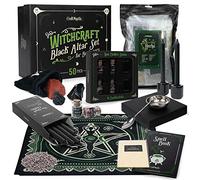 CraftMystic Kit de fournitures et outils de sorcellerie - Bougeoirs, cuillère, bol et pierres chakra