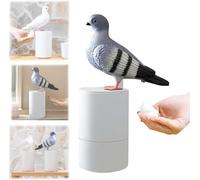 CraftNestUK Distributeur de savon pour oiseaux, pigeon automatique en mousse à induction, sans contact, distributeur de savon amusant en forme d'oiseau (gris)