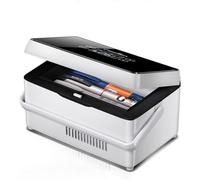 CraftNestUK Glacière à insuline portable avec température de refroidissement de 1,7 °C ~ 46 °C, réfrigérateur à insuline avec poignée et alarme rechargeable par USB (blanc)