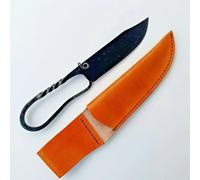 CRAFTOMATIK Couteau de cuisine médiéval | Couteau viking fait main | Couteau celtique pour jardin et camping avec étui en cuir | LARP | HFK11