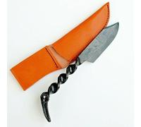 CRAFTOMATIK Couteau médiéval à tête de bélier | Couteau viking fait main | Couteau celtique pour jardin et camping avec étui en cuir | LARP | HFK10