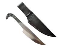 CRAFTOMATIK Couteau médiéval à tête d'oiseau | Couteau viking fait main | Couteau celtique pour jardin et camping avec étui en cuir | LARP | HFK05