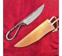 CRAFTOMATIK Couteau médiéval | Couteau viking fait main | Couteau celtique pour jardin et camping avec étui en cuir | LARP | HFK01