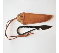 CRAFTOMATIK Couteau médiéval | Couteau viking fait main | Couteau celtique pour jardin et camping avec étui en cuir | LARP | HFK02