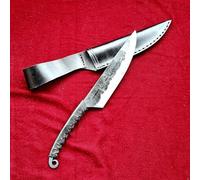 CRAFTOMATIK Couteau médiéval | Couteau viking fait main | Couteau celtique pour jardin et camping avec étui en cuir | LARP | HFK21