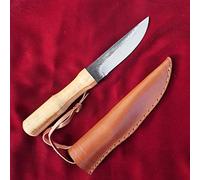 CRAFTOMATIK Couteau médiéval | Couteau viking fait main | Couteau celtique pour jardin et camping avec étui en cuir | LARP | HFK25