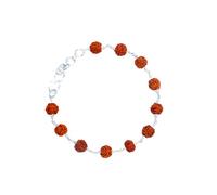 Craftopia Bracelet indien en argent sterling 92,5 fait à la main Rehti oxydé 5 Mukhi Rudraksh pour homme et femme | Meilleur rakhi pour frère et sœur, un cadeau tante pour frère et frère (marron