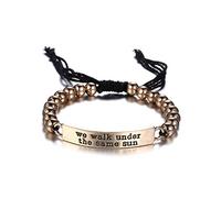 Craftopia Overseas Bracelet avec monogramme inspirant en macramé plaqué or « Special We Walk Under The Same Sun » pour femme (taille unique), taille M, sans pierre précieuse