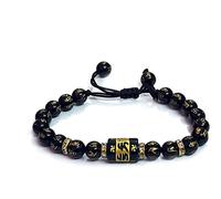 Craftopia Overseas Bracelet indien bouddhiste tibétain mantra Om Mani Padme Hum Mantra gravé réglable pour homme et femme Guérison Reiki