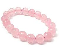 Craftopia Overseas Bracelet indien en quartz rose de 8 mm - Perles de guérison Reiki (rose, unisexe), taille M, sans pierre précieuse