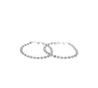Craftopia Overseas Lot de 2 bracelets de cheville en argent allemand oxydé - Taille M - Sans pierre précieuse