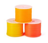 Craftora Cordon en caoutchouc tubulaire creux 15 m 2 mm orange avec trou de 1 mm pour crochet, maintien des points, fabrication de bijoux artisanaux