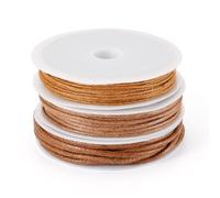 Craftora Fil de coton ciré pour fabrication de bijoux - Pour fabrication de bracelets d'amitié, macramé - 16,1 m - 1,5 mm - 2 mm - Sienne