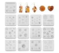 Craftora Lot de 13 mini moules en silicone pour nail art - Poisson, cœur, pain, coquillage - Pour décoration d'ongles - Résine époxy UV - Fabrication de bijoux