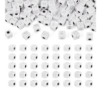 Craftora Lot de 150 perles cubiques en forme de lettres de l'alphabet A/E/I/O/U pour la fabrication de bijoux