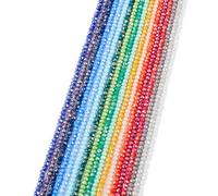 Craftora Lot de 18 brins de perles en verre de cristal à facettes de 3 mm pour fabrication de bijoux d'amitié, bracelets, colliers, boucles d'oreilles, bijoux