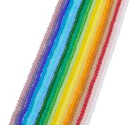 Craftora - Lot de 19 fils de perles en verre à facettes rondes de 3 mm - Perles en verre de cristal givré en vrac pour fabrication de bracelet d'amitié, collier, boucle d'oreille, bijoux