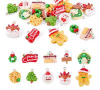 Craftora Lot de 20 breloques de Noël en résine en forme de bonhomme de neige en forme de bonhomme de neige pour loisirs créatifs, Noël, fêtes festives, fabrication de bijoux