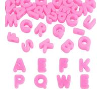 Craftora Lot de 30 perles en acrylique avec lettres de l'alphabet rose | Perle capitale à grand trou aléatoire pour fabrication de colliers et porte-clés