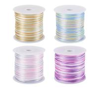 Craftora Lot de 4 rouleaux de fil en nylon teint par segment pour bracelets, loisirs créatifs, macramé, colliers, fabrication de bijoux - 1 mm
