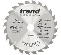 CraftPro General Purpose TCT Saw Blade,Diameter 235mm x 24T x 30mm Bore Tungsten Carbide Tip,CSB/23524
